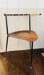 Vintage Danish 3 Legged Side Chair