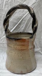 Art Pottery Basket Signed Stern
