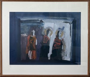 Brad Kahlhamer Hail Chanters Oil On Paper Framed Behind Acrylic