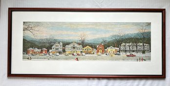 Signed Print Norman Rockwell Stockbridge Main Street Christmas Red Lion Inn #1