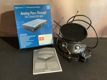 Analog Pass-Through DTV Converter Box & Antenna