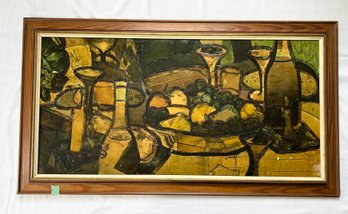 Framed Collage Artwork Signed Kaiulani Look Below Wine Bottle For Signature