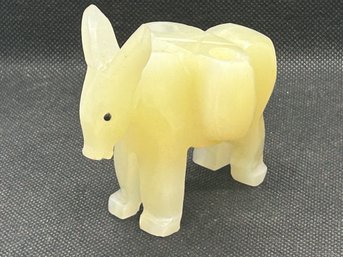 Vintage 1950s Mexican Carved Onyx Donkey Toothpick Holder