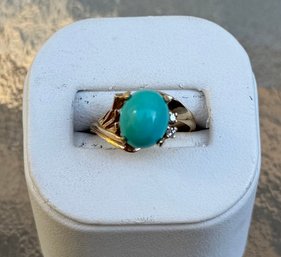 14K Yellow Gold Ring With Turquoise