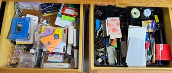 Two Drawers Of Miscellaneous Office Supplies