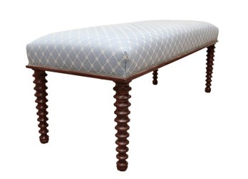 1 Of 2 Edward Ferrell  Lewis Mittman Bench With Spool Turned Legs