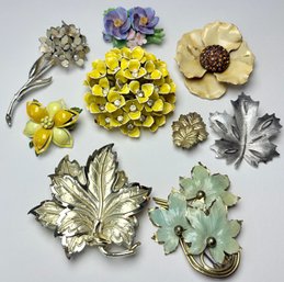 Vintage Leaf And Floral Themed Jewelry And Accessories Including BSK And Sterling (9)
