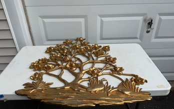 Vintage Syroco Gilt Resin Bonsai Tree Wall Decor