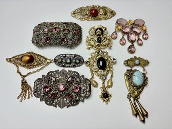 Vintage Filigree Pins And Brooches Including Karu Fifth Ave (8)