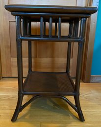 Bamboo Rattan Style Dark Side Table