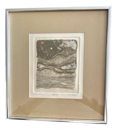 Signed Hand-colored Numbered 80/200 Framed Artwork Titled 'Nightscape'