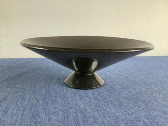 Black Pedestal Ceramic Bowl