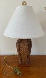 Mid Century Style Rattan Table Top Lamp