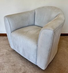 Contemporary Precedent Light Blue Swivel Lounge Chair (1)