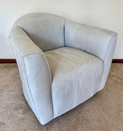 Contemporary Precedent Light Blue Swivel Lounge Chair (2)