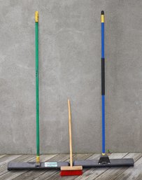 Trio Of Push Brooms