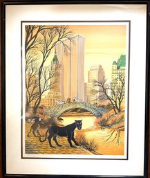 Rare Artist's Proof: Gustavo Novoa (Chilean B. 1941) Signed Lithograph 'Central Park'