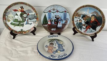 Four Christmas Plates