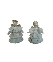 Group Of Irish Dresden Porcelain Lace Angel Figurines
