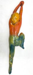 Gina Wendkos (B1954 American) Ceramic Sculpture Of Swimmer, By Screenwriter Of Princess Diaries
