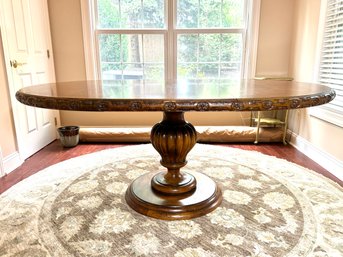 Lillian August Chateau Pedestal Dining Table With Leaf (LOC:S1)