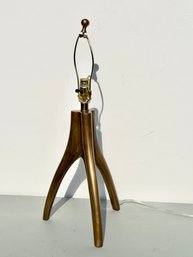 Brass Mid Century Modern Tripod Table Lamp