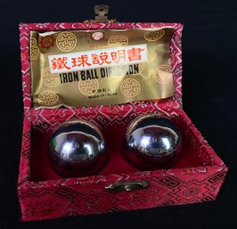 Vintage Chinese Iron Ball Pair