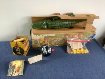 Vintage Game Lot- Alligator Game And Time Bomb