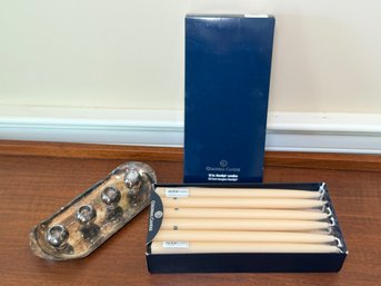 Colonial Candles With Silverplate Candleholder