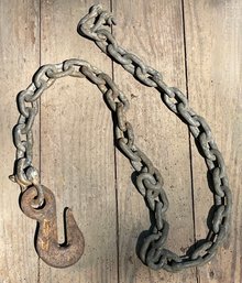Vintage Columbus McKinnon Corp Heavy Hook And Chain