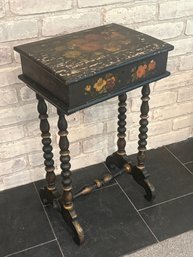 19th Century French Napoleon III Style Ebonized Sewing Stand / Work Table