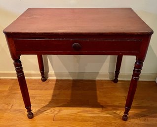 Antique Pine Table With Wide Drawer