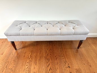 Grey Tufted Bench