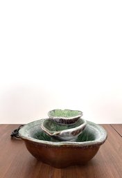 Green Ceramic Lilypad Fountain