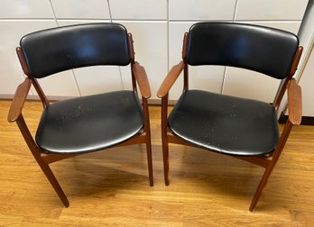 Pair Of Erik Buch Designed Danish Modern Arm Chairs - 1960s