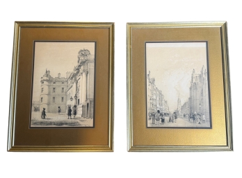 Pair Of Vintage Framed Colored Lithographs Of Scotland  Samuel Dukinfeld