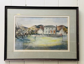 Lovely Framed Watercolor, Signed By Artist