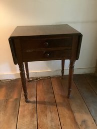 Early Drop Leaf Side Table With Drawers #8