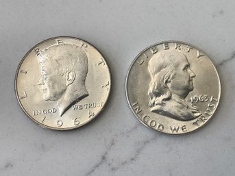 1963 & 1964 Half Dollar Coin Lot #33