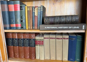 Two Shelves Of Vintage And Antique Books