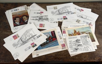 HUGE Lot Of Vintage Aeronautical & Space Related Signed Prints & First Day Cover Stamps