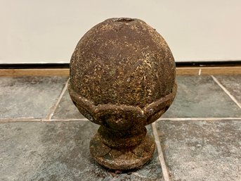 An Iron Garden Finial - Very Heavy - Lovely Patina