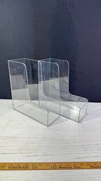 A Pair Of Magazine Rack, Clear Acrylic / Plastic Made In Finland