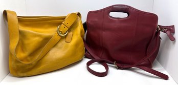 2 Vintage Coach Leather Bags: Zip Top Shopper 9995  &  Legacy Mini Soho Hobo E8Z-4145