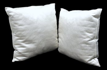 Set Of 2 Fendi Ivory Sateen Throw Pillow