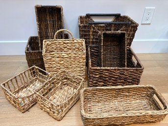 Nine Rectangular Woven Bins Collection