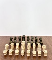 Mesoamerican Studio Pottery Glazed Ceramic Chess Set