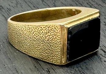 Vintage Mens 14 K Gold Ring With Onyx ~ 6.09 DWT