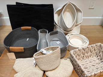 18 Woven Rope Storage Baskets
