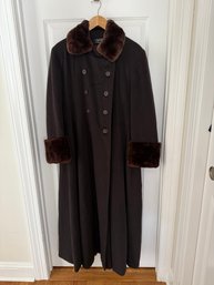 Stunning Vintage Searle Cashmere Coat With Beaver Trim - Size 10